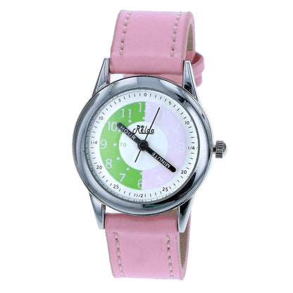 Relda Girl's Children Time Teacher Pink PU Buckle Strap Watch REL14 NEEDS BATTERY