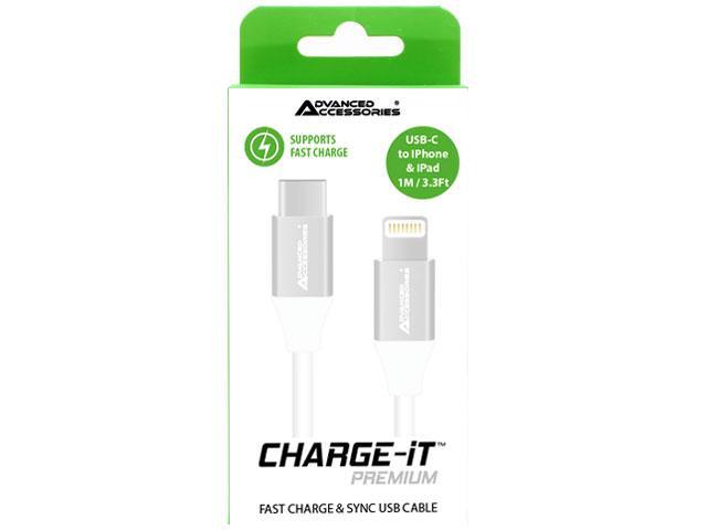 Advanced Accessories Charge It Premium USB C To 8 Pin Cable 1M- White