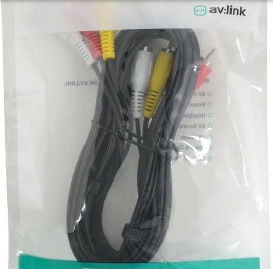 AV Link 3 Phono - 3 Phono 10mt Black lead 112.078