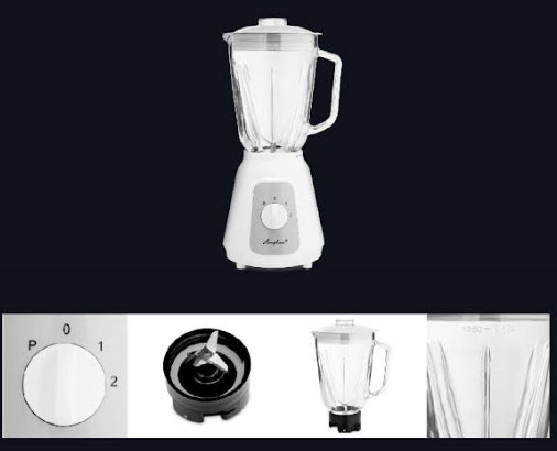 Amplus 1.5L Glass Jug Blender 500W- White