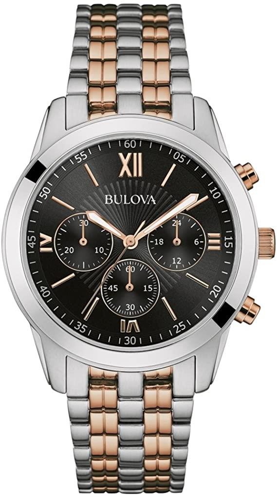 Bulova Men's Silver Stainless-Steel Quartz Dress Watch 98A153