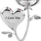 Crystocraft Crystocraft I Love You Rose Crystal Ornament with Swarovski Elements with Red Crystal Gift Boxed Chrome Plated