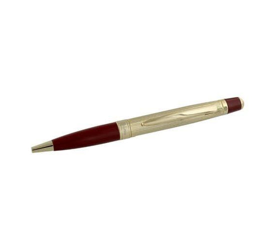 Stratton Ballpoint Pen - Red Matte Brown & Gold Finished IN Gift Box ST1211