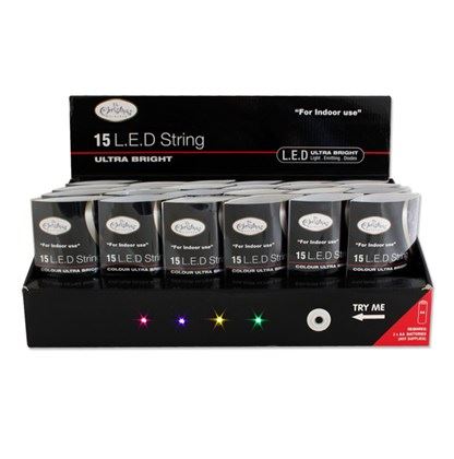 Christmas Workshop 15 Multi Coloured LED B/O Lights (Carton of 72)