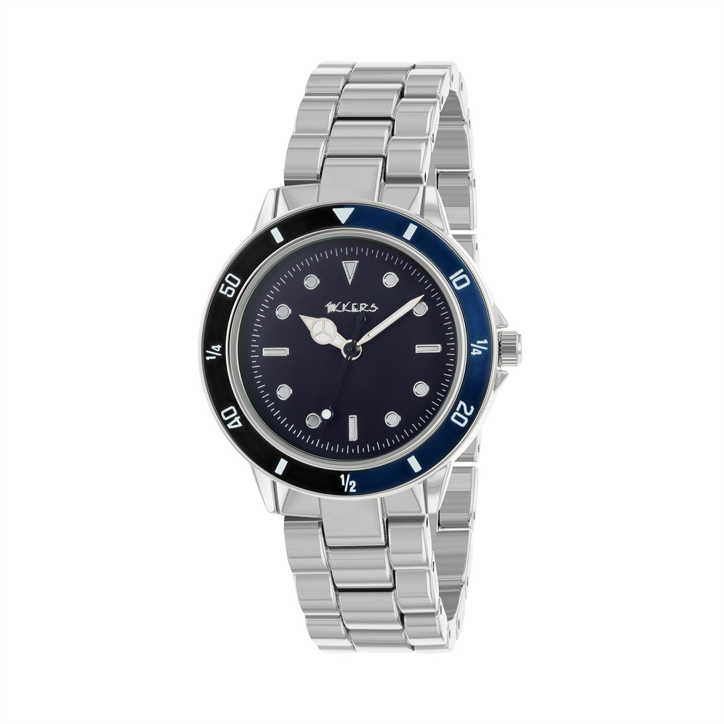 Tikkers Boys Analogue Blue Dial Stainless Steel Bracelet Watch ATK1052