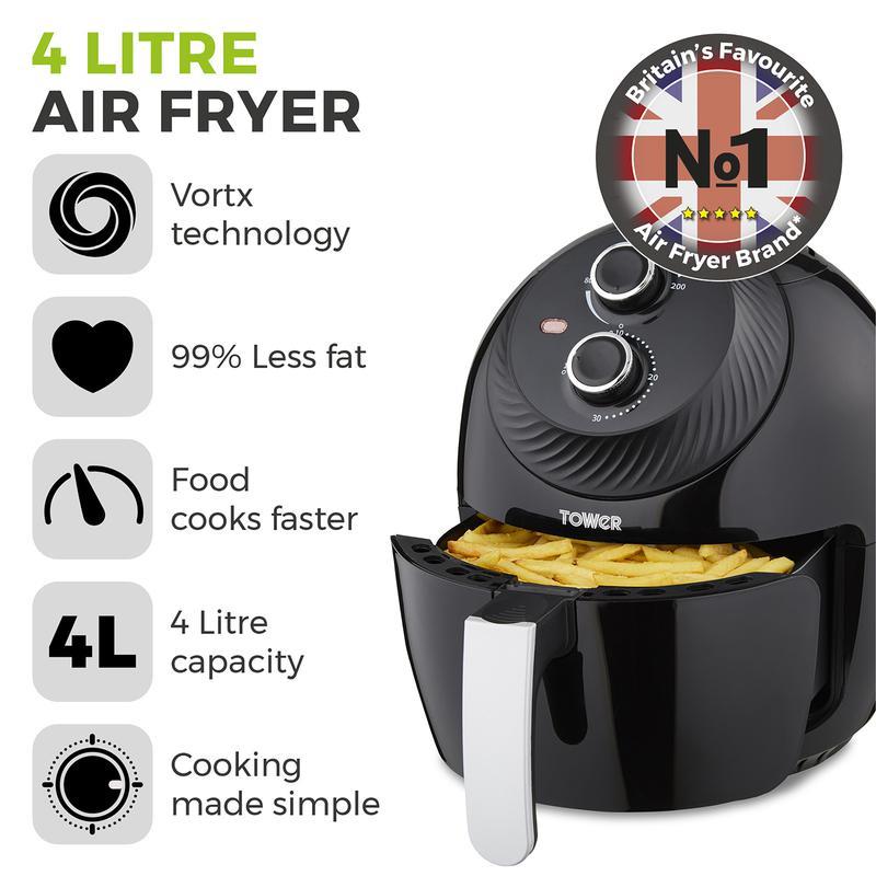 Tower Vortx 4L Manual Air Fryer - T17082BF