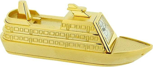 Miniature Clock Gold plated Cruise Solid Brass IMP1005- CLEARANCE NEEDS RE-BATTERY
