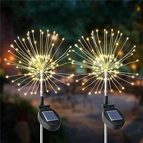 Planet Solar 90 Warm White Starburst Solar Powered Garden Stake Lights