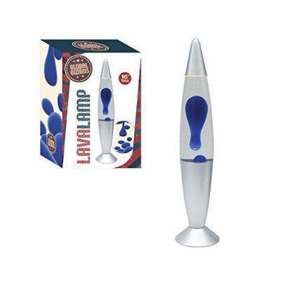 Global Gizmos 16 Inches Tall Blue Wax/ Clear Liquid Lava Lamp- 47740