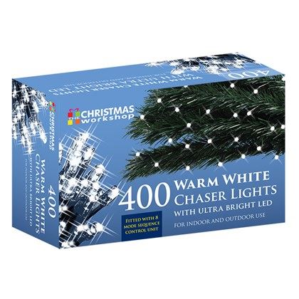 Christmas Workshop 400 LED Warm White Chaser Lights (Carton of 6)