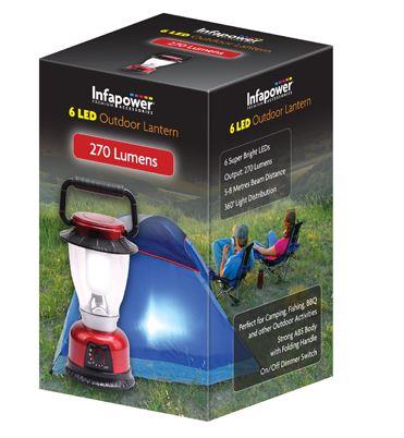 Infapower 6 LED Outdoor Lantern 360 degree 5-8m Beam Distance