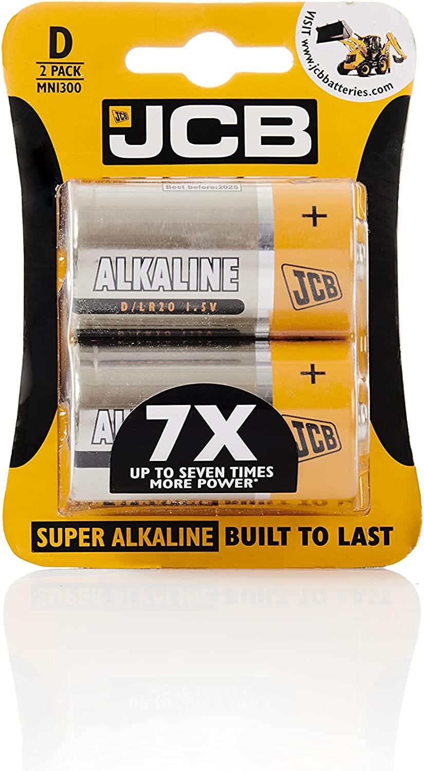 JCB D Size LR22 Super Alkaline Batteries 2 Per Card - Box of 10