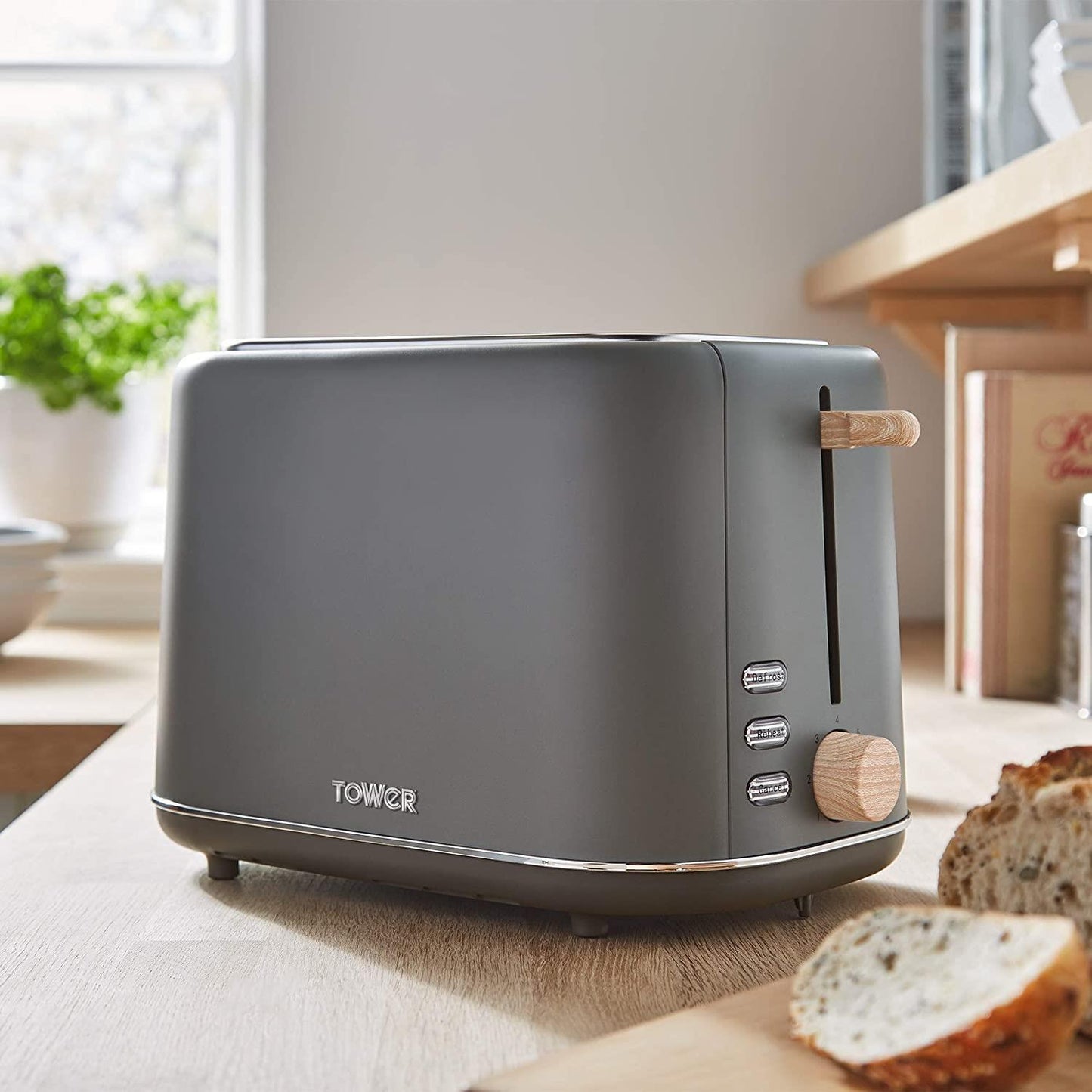 Tower Scandi 2-Slice Toaster- Grey T20027G