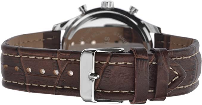 Sekonda Mens Quartz With Sports Chronograph Display And Leather Strap Watch 1563