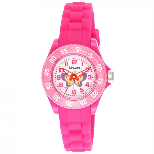 Ravel Childrens Boys & Girls Silicone Rubber Watch R1807-Hot Pink/Red/Blue/Pink