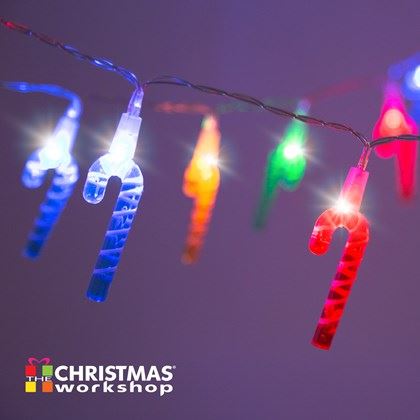 Christmas Workshop 20 LED Coloured Cane String Lights (Carton of 24)