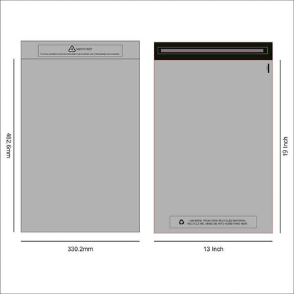 Grey Postal Mail Bag 13x19" (100)