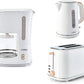Tower Scandi 2 Slice Toaster, 1.7L Kettle & 1.25L Coffee Maker White & Wood Accents Combo Set