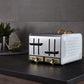 Swan Gatsby 4 Slice Toaster ST14084WHTN- White And Gold