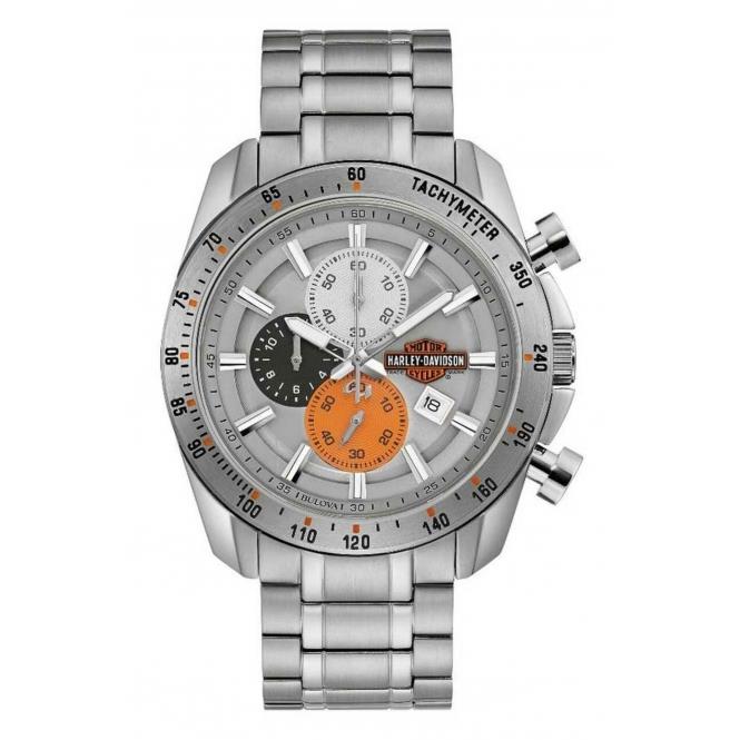 Harley-davidson Mens Bar And Shield Chronograph Wristwatch 76b186