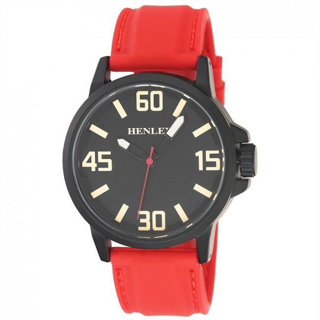 Henley Mens 3d Dial Silicon Sports Watch Red H02172.10