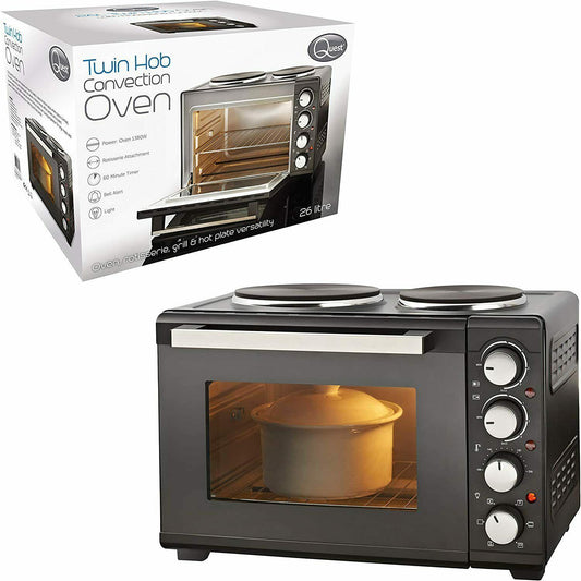 Quest 26 Litre Twin Hob Convection Oven - 35379