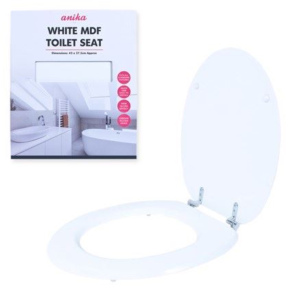 Anika White MDF Toilet Seat (Carton of 6)
