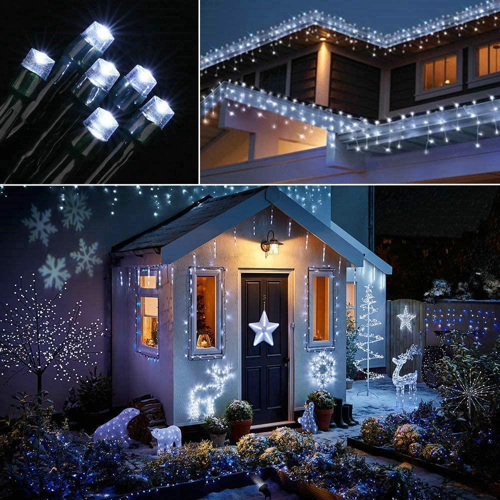 Planet Solar 100 LED White Outdoor String Solar Powered Fairy Lights