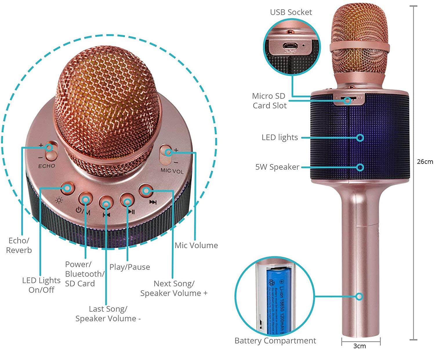 i Star Bluetooth Karaoke Microphone Wireless Karaoke Mic