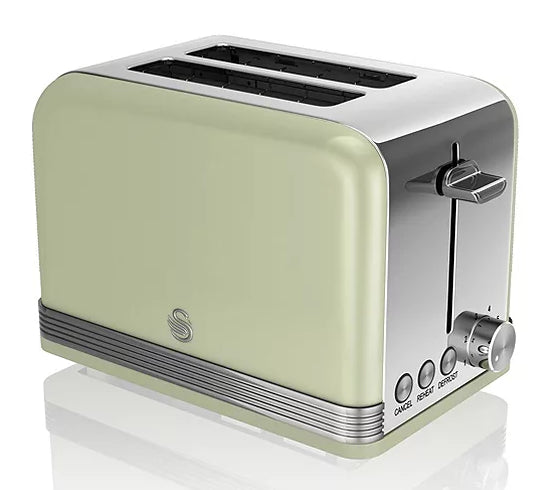 Swan 2 Slice Retro Green Toaster ST19010GN