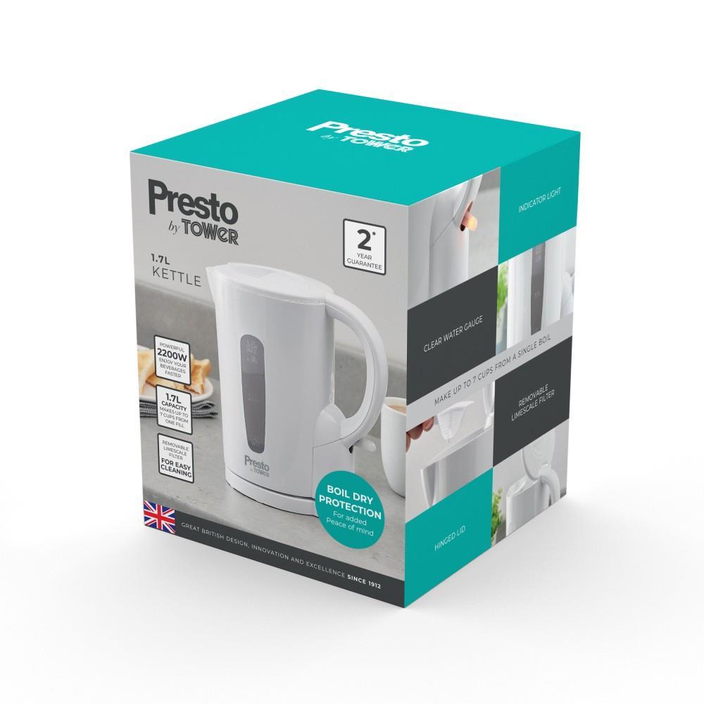 Tower Presto White Jug Kettle 1.7Ltr 2.2kW PT10053WHT