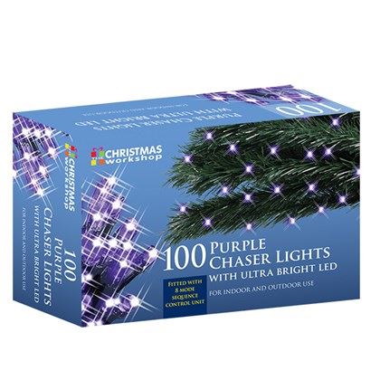 Christmas Workshop 100 LED Purple Chaser Lights (Carton of 12)