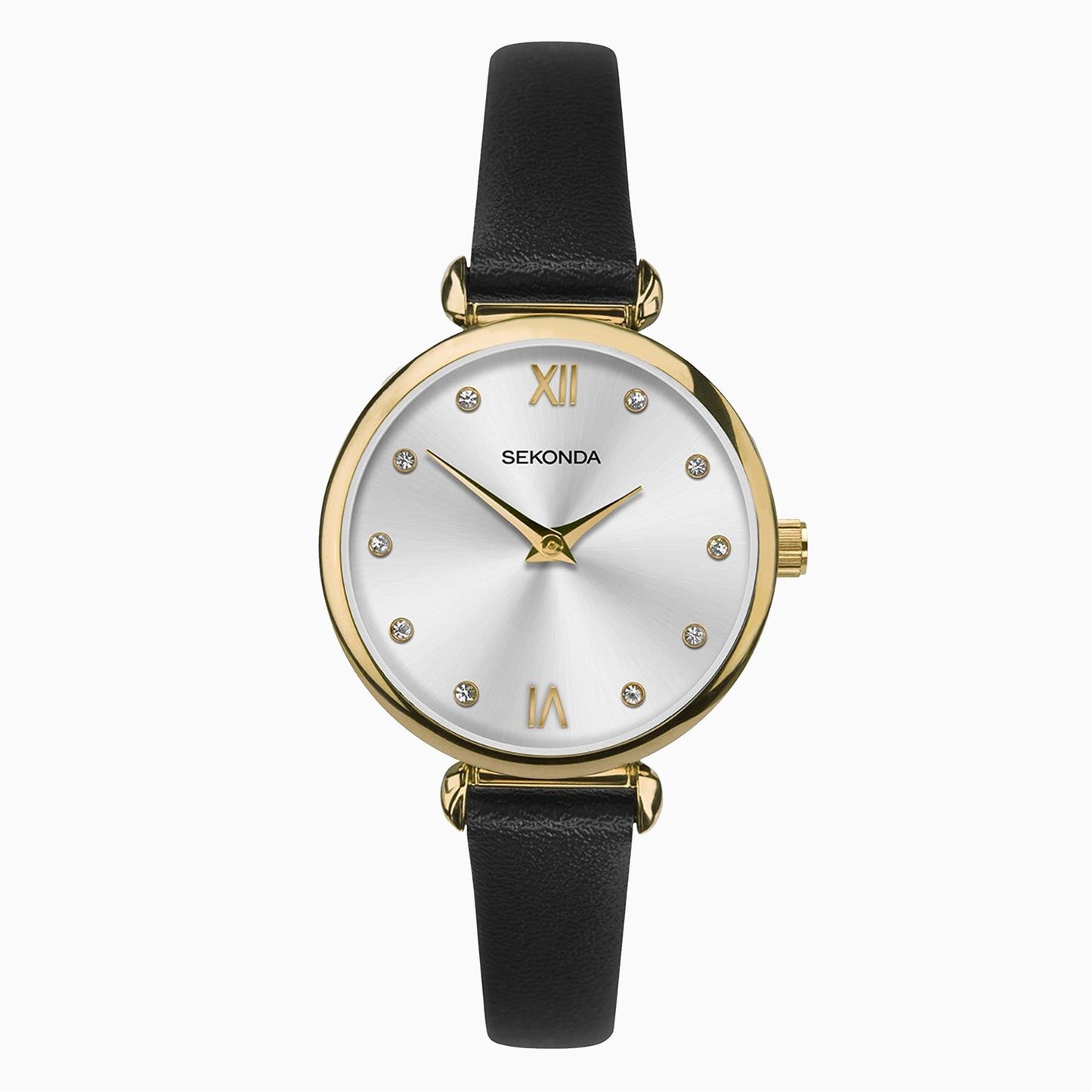 Sekonda Ladies Watch | Gold Case & Leather Strap With Silver Dial | 2784