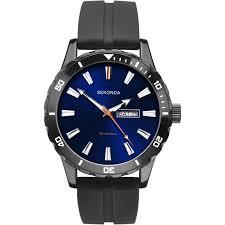 Sekonda Men's Blue Dial black rubber strap 1372