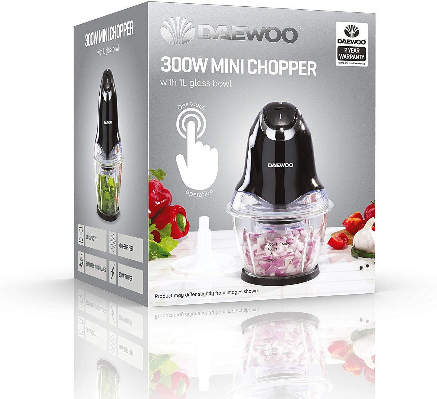 Daewoo 300w Mini Chopper with Glass bowl- SDA1827