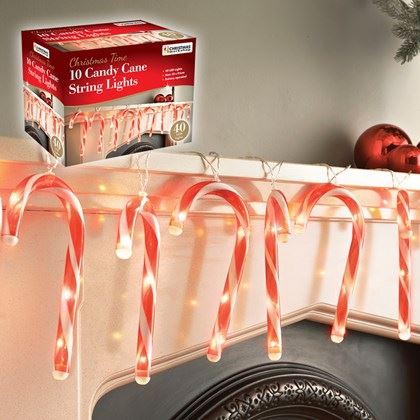 Christmas Workshop 10PC Candy Cane LED Decoration String Lights (Carton of 12)