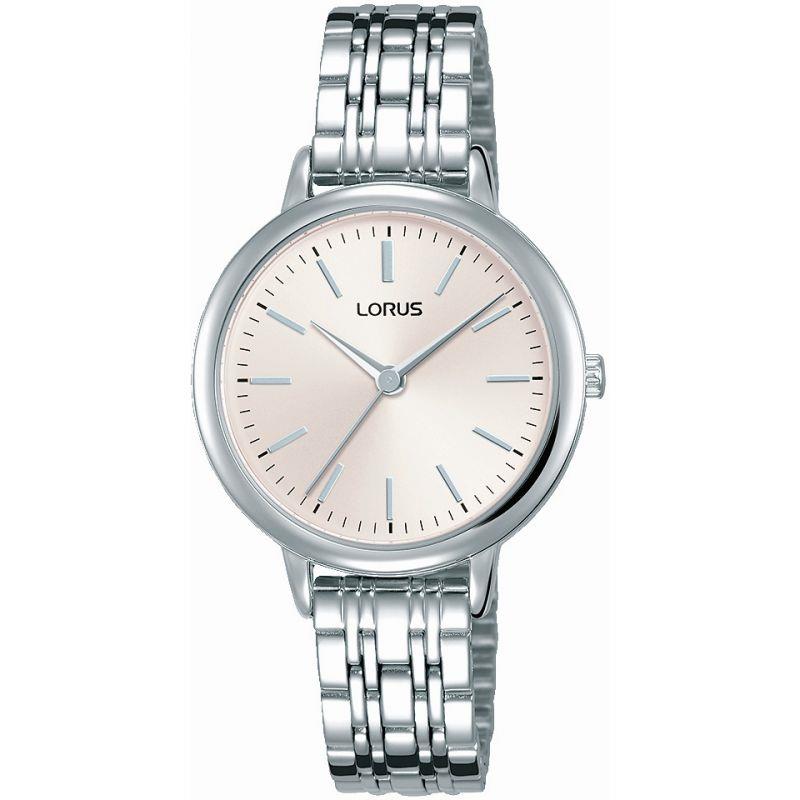 Lorus Ladies Stainless Steel Bracelet Watch Pink Dial Rg297px9