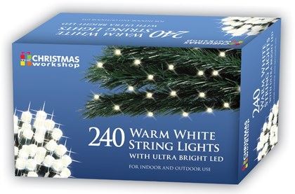 Christmas Workshop 240 Warm White LED String Lights (Carton of 12)