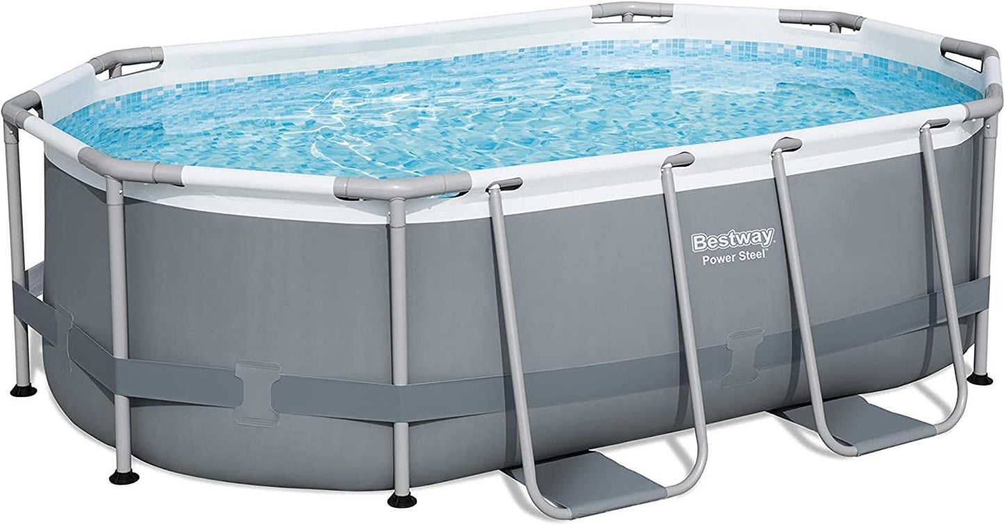 BESTWAY 10'X6'7"X33" PWR STL OVAL POOL SET (Carton of 1)