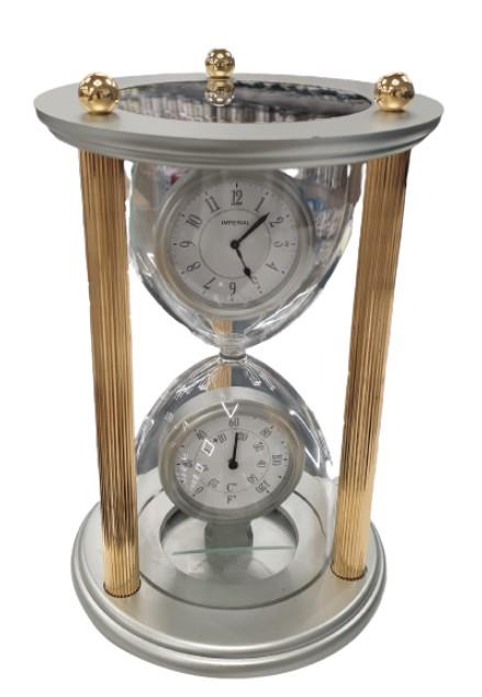 Miniature Clock Two Tone Clock & thermometer Version IMP810- CLEARANCE NEEDS RE-BATTERY