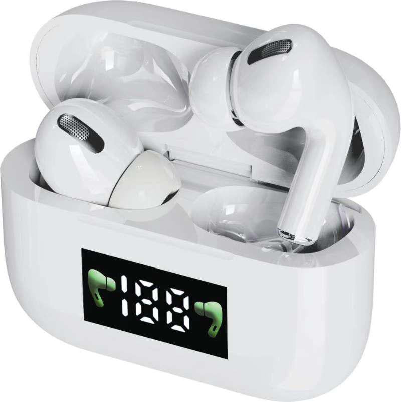 True Wireless Headset with LED Display - White