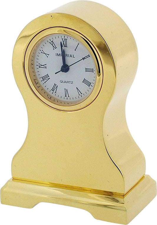 Miniature Clock Gold Plated Table Clock Solid Brass IMP7 - CLEARANCE NEEDS RE-BATTERY