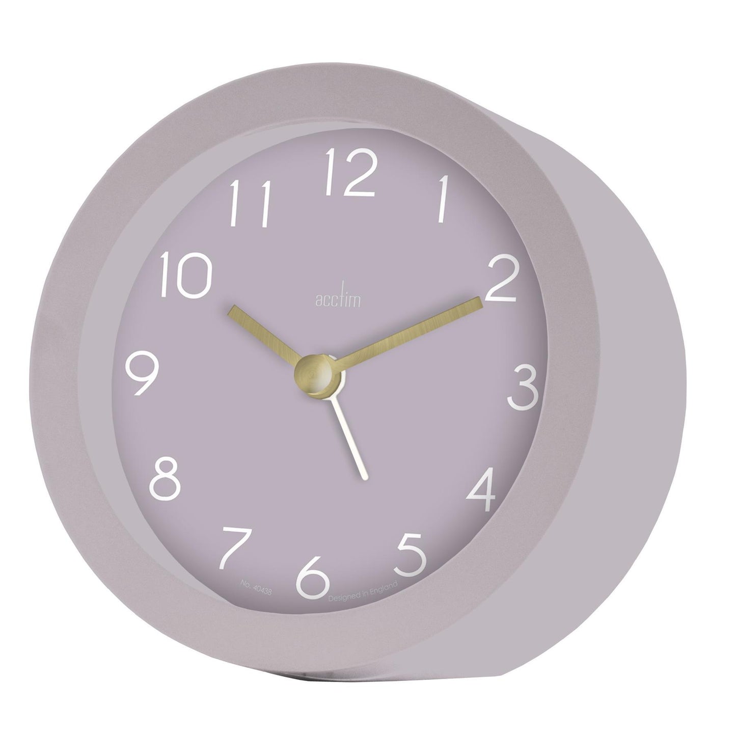 Acctim Mila Analogue Round Alarm Clock White/Mauve Blush/Aston Grey