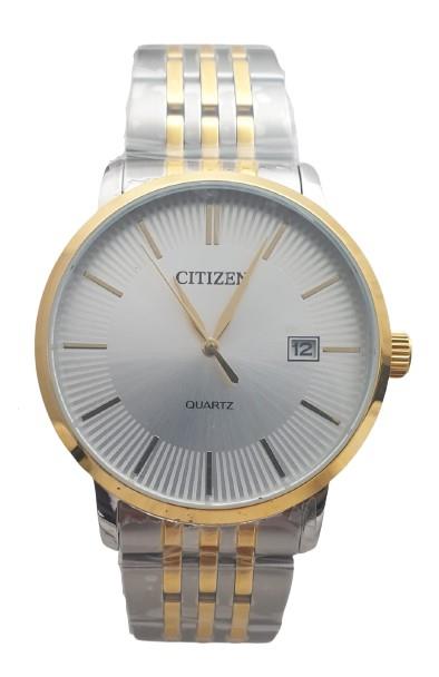 Citizen Mens 2 Tone Silver & Gold Quartz Dated Watch Dz0044-50a