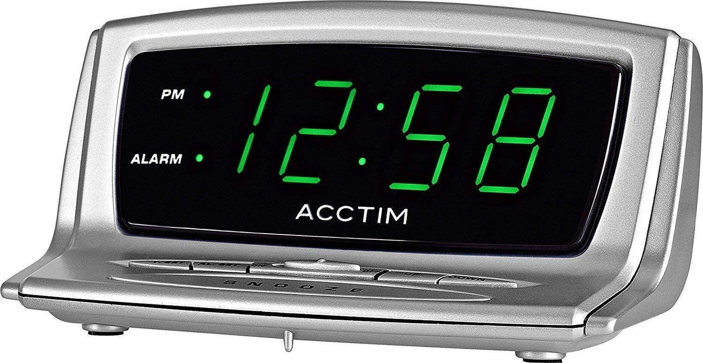 Acctim Eos LED Smart Connector Silver Alarm Clock 15327