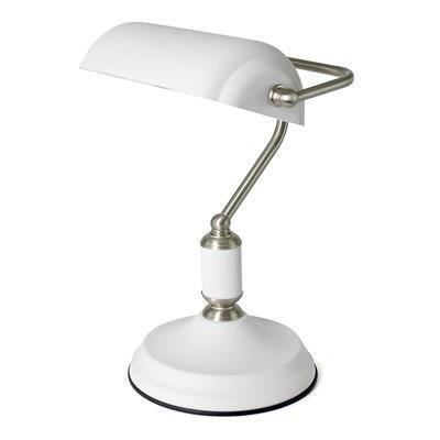 35w 'Emperor' Bankers Lamp - White / Inox L1161WI