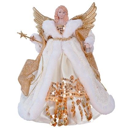 Christmas Workshop 12" Gold & Cream Tree Top Angel (Carton of 12)