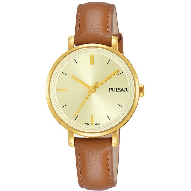 Pulsar Womens Analogue Brown Leather Strap PH8364X1