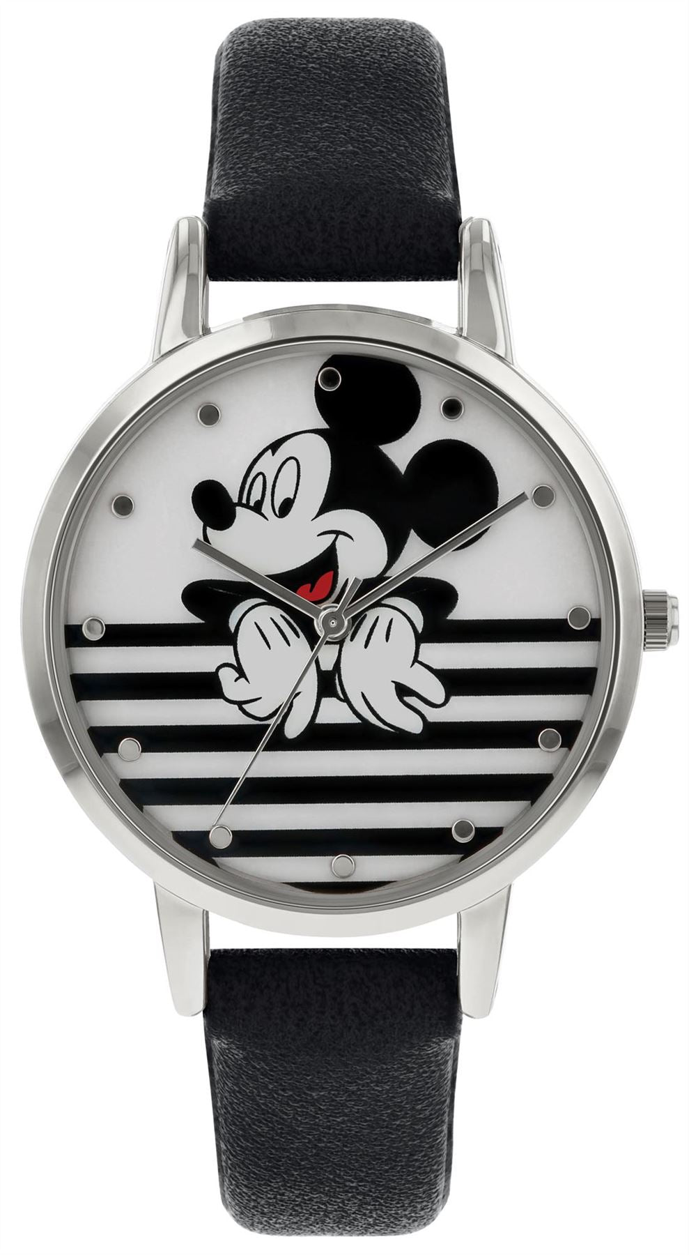 Disney Mickey Mouse Womens Analogue Classic Quartz Watch with Leather Strap MK5089