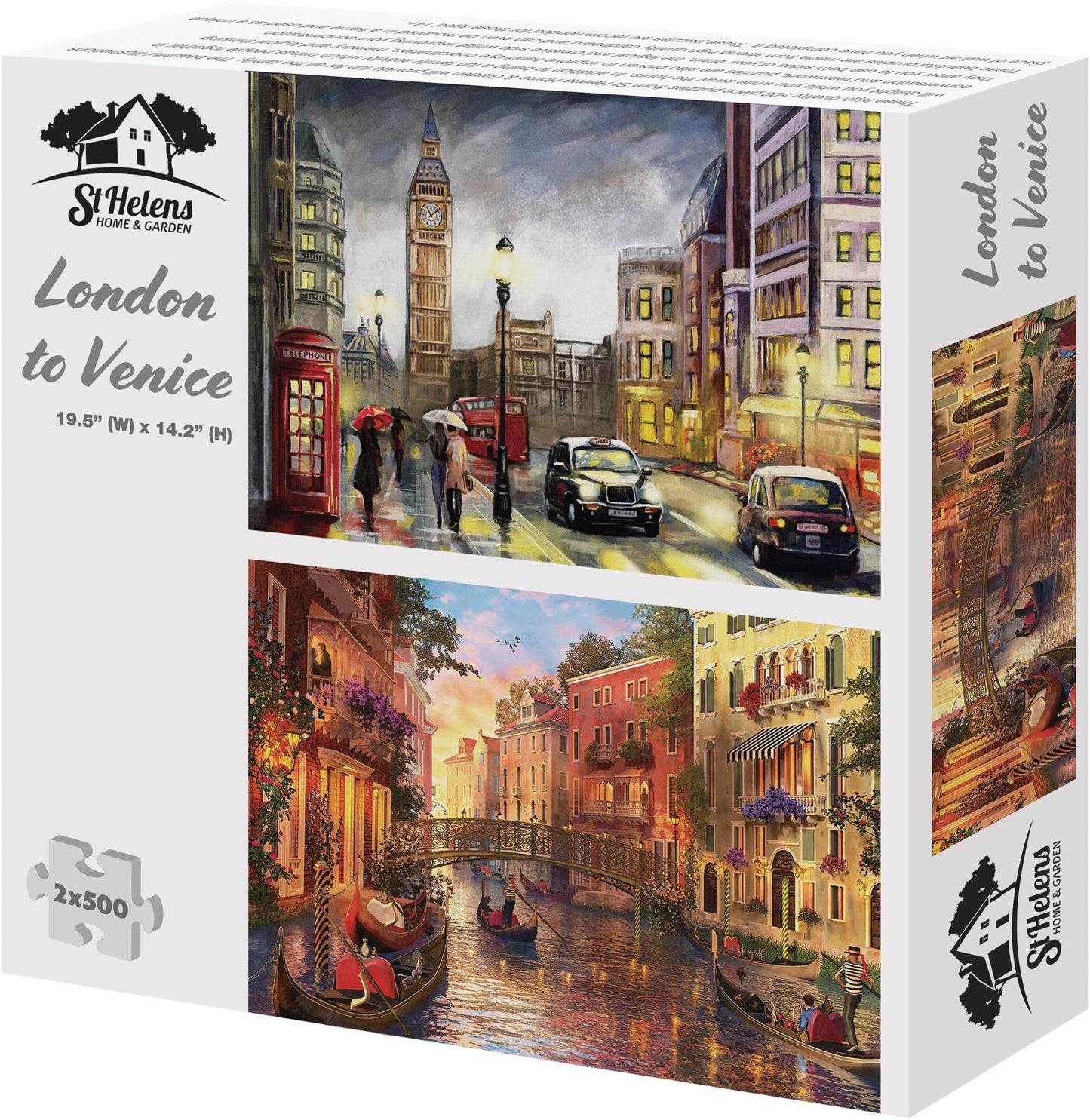 St Helens Home and Garden Twin Pack of 500 Piece Jigsaw Puzzles - London to Venice